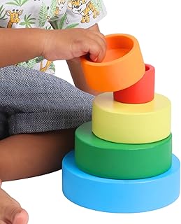 Wooden Nesting Bowl Colored